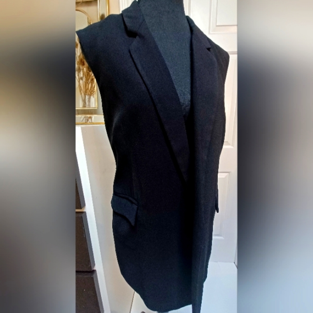 SEARS Petite Black Vest Sleeveless Blazer